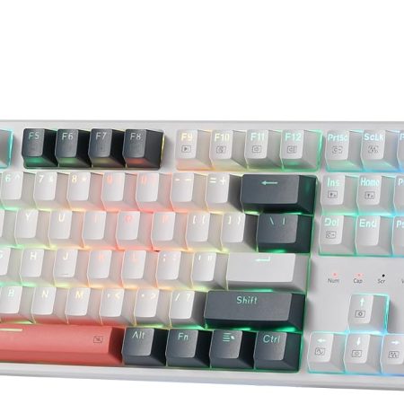 Redragon K668 RGB Gaming Keyboard, 104 Keys + Extra 4 Hotkeys Wired Mechanical Keyboard w/Sound Absorbing Foams, Upgraded Hot-swappable Socket, Mixed Color Keycaps x 2 Sets, Red Switch